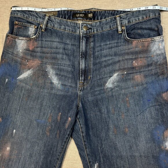 Lauren Ralph Lauren Womens Blue Denim Jeans High Rise Crop Atlas Wash 18W NWT - Picture 10 of 16